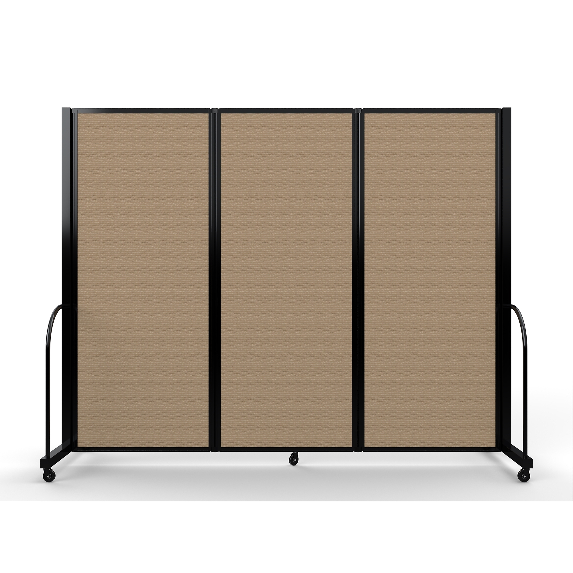 Screenflex Full Motion Divider — 6ft. 10in. x 8ft. 7in., Black Frame, Desert, Model# FSH-6103-B-DW